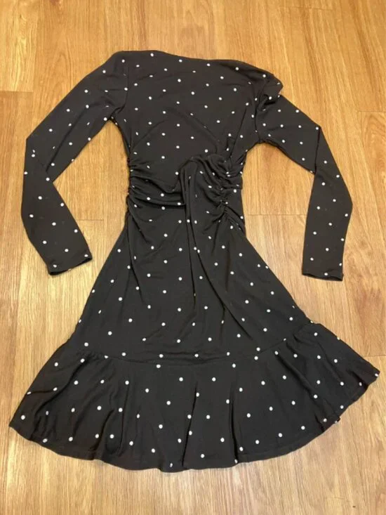 Rails Celano  Mini Dress Cocoa Polka Dots Ruffle Hem Size M - Picture 8 of 10